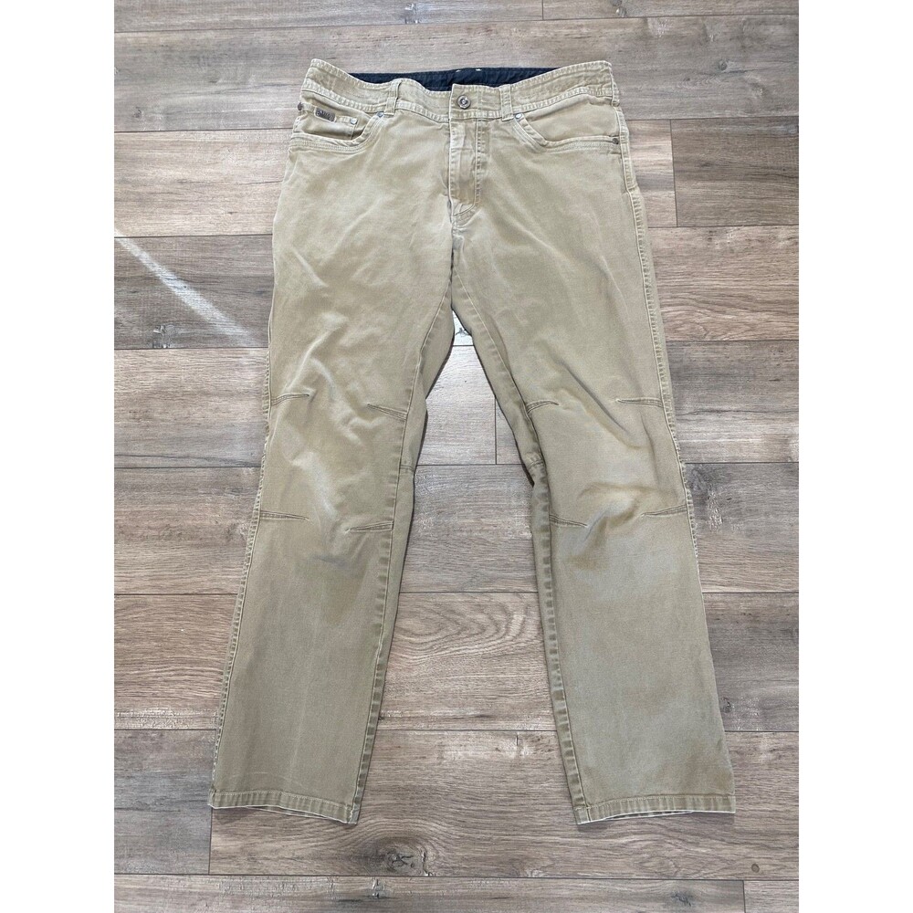 Kuhl Kanvus Klassik Jean Mens 34X31 Chino Khaki Brown Hiking Casual Pant 5114
